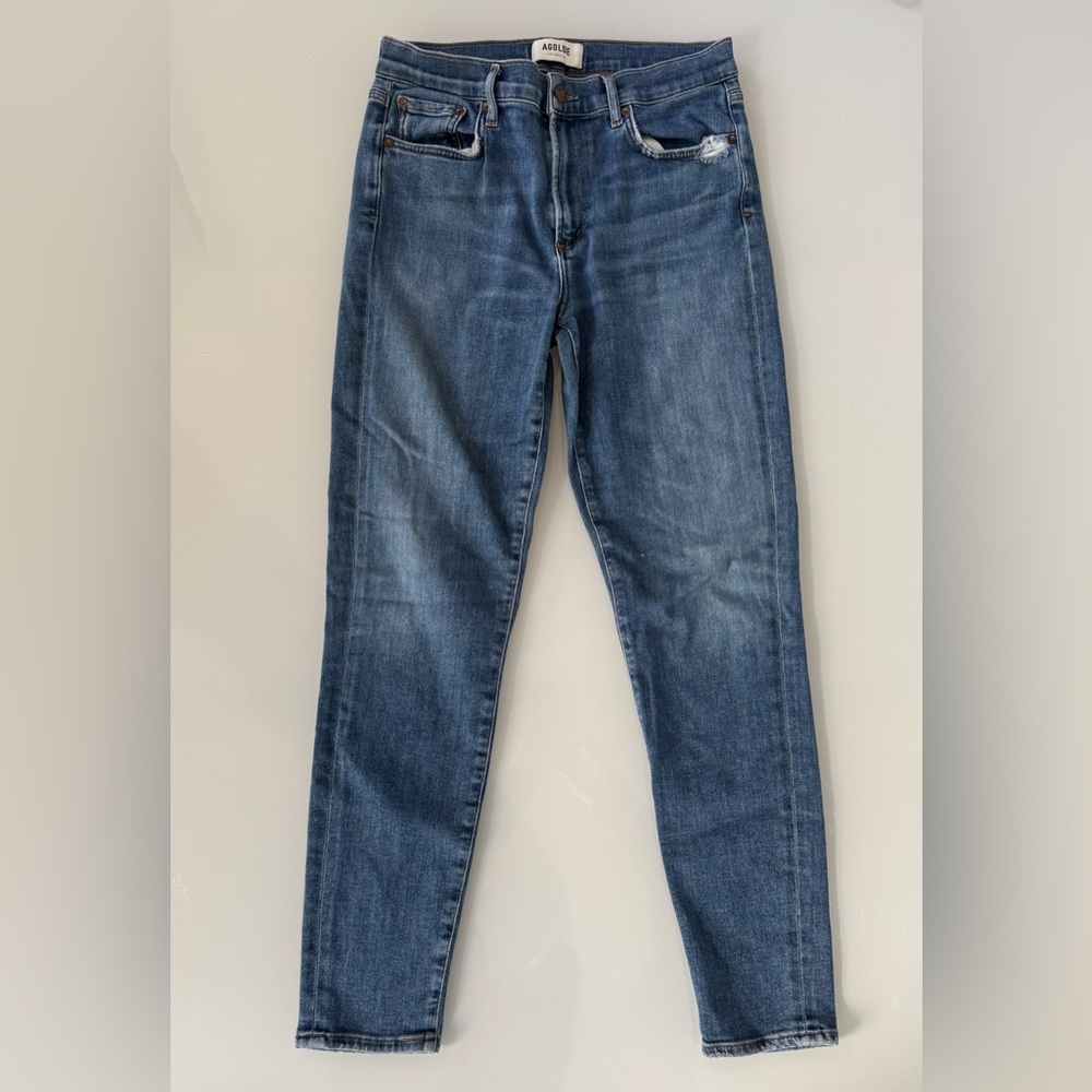 AGOLDE Los Angeles Light Distress Skinny Jeans – Size 29 – Medium Wash